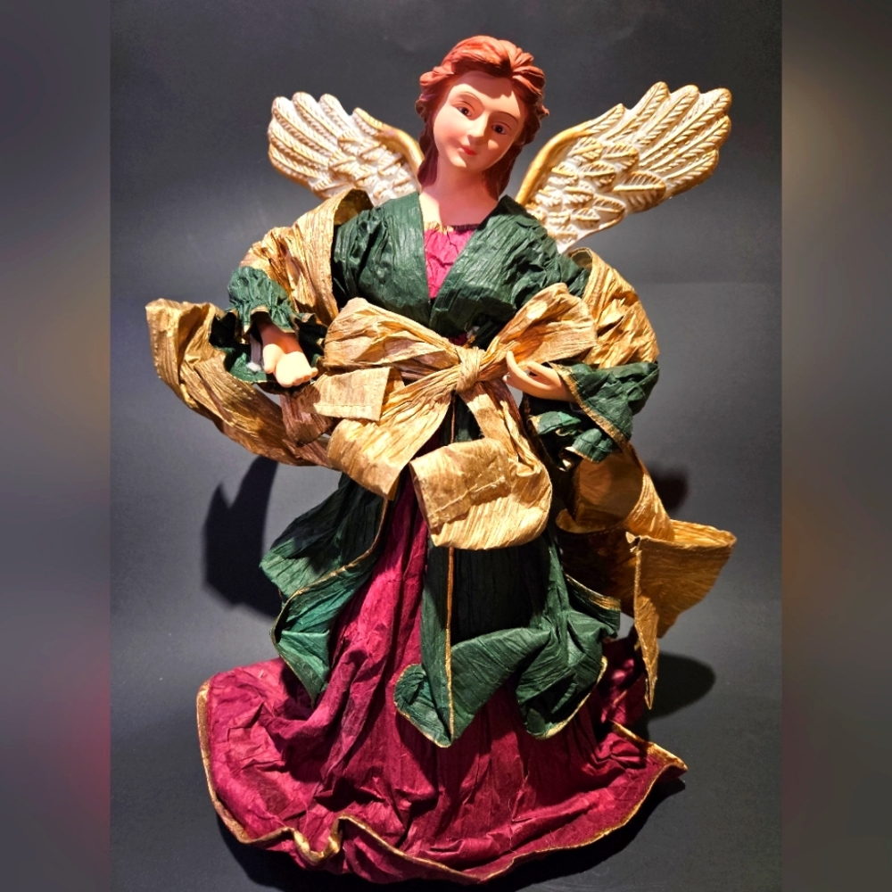 Vintage Paper Ribbon Angel Tree Topper